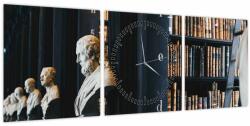 Mivali Tablou - La bibliotecă (cu ceas), din trei bucăți 90x30 cm cu ceas (V021655V9030C)