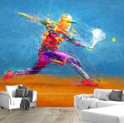 Mivali Fototapet - Jucător de tenis, desen, vlies, 392x272 cm (T100419TQ8)