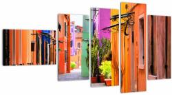 Mivali Tablou cu străduță colorata italiană, din cinci bucăți 110x60 cm (V021237V11060)