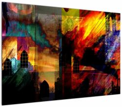 Mivali Tablou - Oraș colorat, abstracție, dintr-o bucată 100x70 cm (V023229V10070)