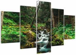 Mivali Tablou cu pârău în pădure, din cinci bucăți 150x105 cm (V021218V150105)