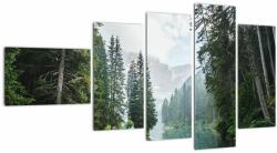 Mivali Tablou lacului în pădure, din cinci bucăți 110x60 cm (V021386V11060)