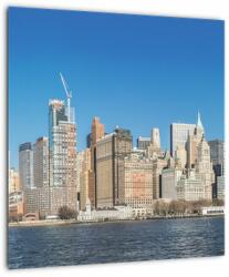 Mivali Tablou pe sticlă - Manhattan în New York, dintr-o bucată 40x40 cm pe sticlă (V021213V4040GD)