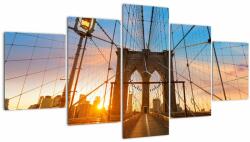 Mivali Tablou - Podul Brooklyn, Manhattan, New York (cu ceas), din cinci bucăți 150x80 cm cu ceas (V023326V15080C)