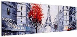Mivali Tablou - Străzi din Paris, pictură în ulei, din trei bucăți 150x50 cm (V023083V15050)