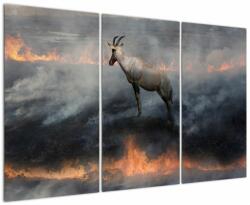 Mivali Tablou cu capră de munte în foc, din trei bucăți 120x80 cm (V022106V120803PCS)