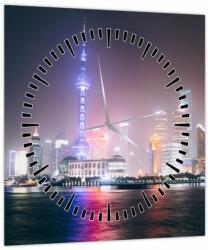 Mivali Tabloul Shangai nocturn (cu ceas), dintr-o bucată 30x30 cm cu ceas (V020073V3030C)