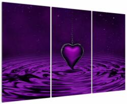 Mivali Tablou ci inima violetă, din trei bucăți 120x80 cm (V020396V120803PCS)