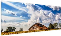 Mivali Tablou cu câmp de floarea soarelui, dintr-o bucată 145x58 cm (V020405V14558)