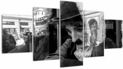 Mivali Tablou - Charles Chaplin la Praga, din cinci bucăți 150x80 cm (V023013V150805PCS)