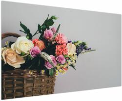 Mivali Tablou cu coș și flori, dintr-o bucată 150x100 cm (V020971V150100)
