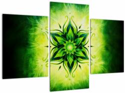 Mivali Tablou - Mandala de flori, fundal verde, din trei bucăți 90x60 cm (V023489V90603PCS)