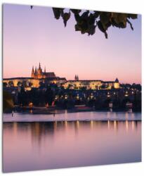 Mivali Tablou cu palatul din Praga și Vltava, dintr-o bucată 50x50 cm (V020901V5050)