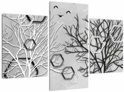 Mivali Tablou abstract cu pomi, din trei bucăți 90x60 cm (V022132V90603PCS)