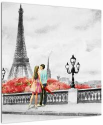 Mivali Tablou îndrăgostiții în Paris, dintr-o bucată 50x50 cm (V022029V5050)
