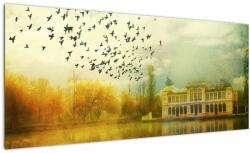 Mivali Tablou peisajului pictat cu sediul, dintr-o bucată 100x40 cm (V021987V10040)