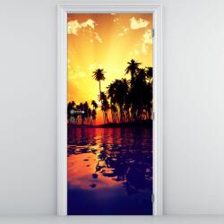 Mivali Fototapet pentru ușă - Insula la apus de soare (D021926D95205)