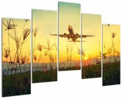 Mivali Tablou cu avion zburând, din cinci bucăți 125x90 cm (V020504V12590)