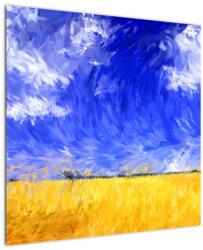 Mivali Tablou - Pictură în ulei, câmp auriu, dintr-o bucată 70x70 cm (V022828V7070)