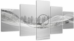 Mivali Tablou - Peisaj argintiu (cu ceas), din cinci bucăți 150x80 cm cu ceas (V022838V15080C)