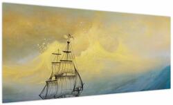 Mivali Tablou - Pictură barcă pe mare, dintr-o bucată 100x40 cm (V024053V10040)
