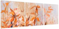 Mivali Tablou - Flori pictate, din trei bucăți 120x40 cm (V023988V12040)