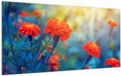 Mivali Tablou pe sticlă - Flori portocalii, dintr-o bucată 100x50 cm pe sticlă (V022359V10050GD)