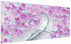 Mivali Tablouri cu flori pe trunchi argintiu - abstract, dintr-o bucată 200x100 cm (V021303V200100)