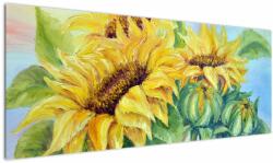 Mivali Tablou - Floarea soarelui înflorită, dintr-o bucată 145x58 cm (V023289V14558)