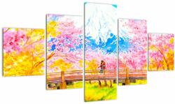 Mivali Tablou - Cuplu pictat, acuarelă, din cinci bucăți 125x70 cm (V022973V12570)