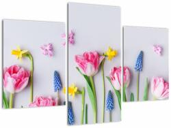 Mivali Tablou - Flori de primăvară, din trei bucăți 90x60 cm (V022652V90603PCS)