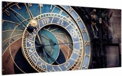 Mivali Tablou pe sticlă - Orloj, Praga, dintr-o bucată 100x50 cm pe sticlă (V023092V10050GD)