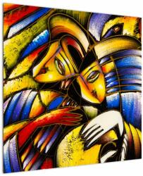 Mivali Tablou - Pictură în ulei, îndrăgostiții, dintr-o bucată 70x70 cm (V023197V7070)