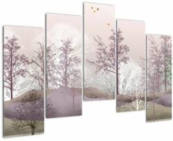 Mivali Tablou cu pădure, din cinci bucăți 125x90 cm (V022298V12590)