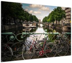 Mivali Tablou cu bicicleta în oraș, dintr-o bucată 100x70 cm (V020595V10070)