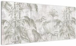 Mivali Tablou - Plante tropicale pe perete gri, dintr-o bucată 100x40 cm (V022878V10040)