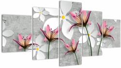 Mivali Tablou cu abstracție florală, din cinci bucăți 150x80 cm (V022186V150805PCS)