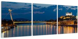 Mivali Tablou cu Bratislava și palat, din trei bucăți 90x30 cm (V020704V9030)
