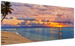 Mivali Tablou - Apus de soare la plajâ, dintr-o bucată 200x100 cm (V023772V200100)