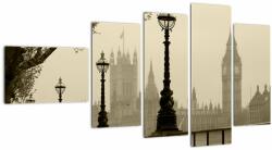 Mivali Tablou - Londra în ceață, Anglia, din cinci bucăți 110x60 cm (V023284V11060)