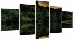 Mivali Tablou cu lac în pădure, din cinci bucăți 150x80 cm (V020974V150805PCS)