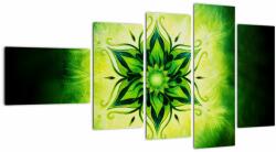 Mivali Tablou - Mandala de flori, fundal verde, din cinci bucăți 110x60 cm (V023489V11060)