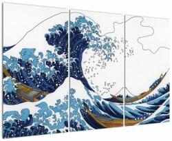 Mivali Tablou - Desen japonez, valuri, din trei bucăți 120x80 cm (V023079V120803PCS)