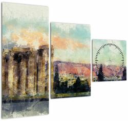 Mivali Tablou - Acropole, Atena, Grecia (cu ceas), din trei bucăți 90x70 cm cu ceas (V022915V9070C)