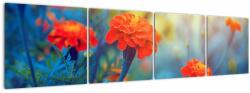 Mivali Tablou - Flori portocalii, din patru bucăți 160x40 cm (V022359V16040)