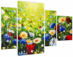 Mivali Tablou - Flori sălbatice (cu ceas), din patru bucăți 110x75 cm cu ceas (V022747V11075C)