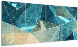 Mivali Tablou - Abstract turcoaz, din patru bucăți 160x80 cm (V022425V16080)