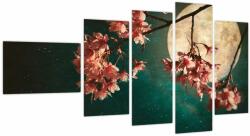 Mivali Tablou - Sakura în luna plină, din cinci bucăți 110x60 cm (V023869V11060)