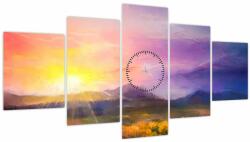 Mivali Tablou - Răsărit (cu ceas), din cinci bucăți 150x80 cm cu ceas (V021453V15080C)