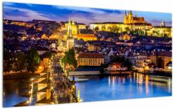 Mivali Tablou pe sticlă - Podul Carol, Praga, Republica Cehă, dintr-o bucată 100x50 cm pe sticlă (V023223V10050GD)